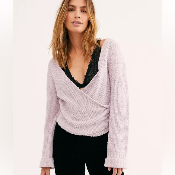 Free People Movement | Soft Lilac Sensual Wrap Sweater Small - Picture 1 of 6